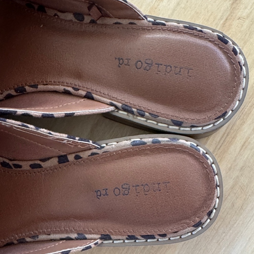 Indigo Animal Print Women's Mules - Picture 2 of 4